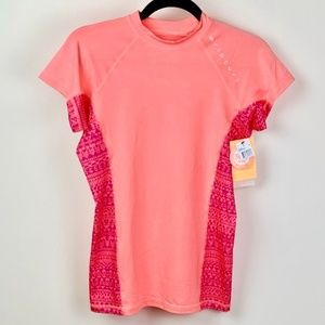 NWT Rip Curl 50+ UV/Rashguard Tee in Bright Coral